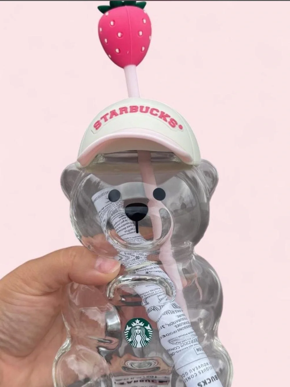 Starbucks Glass Bearista Strawberry Cup 🩷🧸✨
